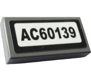 LEGO Tile 1 x 2 with "AC60139" Sticker with Groove (3069)