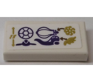 LEGO Tile 1 x 2 with Airas Airship and Symbols Sticker with Groove (3069)