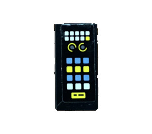 LEGO Tile 1 x 2 with Batcomputer Control Console Yellow, Blue and White Square Buttons Sticker with Groove (3069)