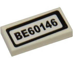 LEGO Tile 1 x 2 with BE60146 Sticker with Groove (3069)