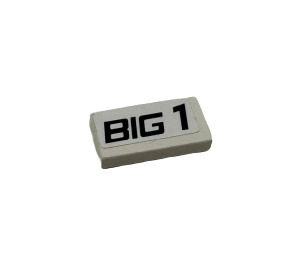 LEGO Tile 1 x 2 with 'BIG 1' Sticker with Groove (3069)