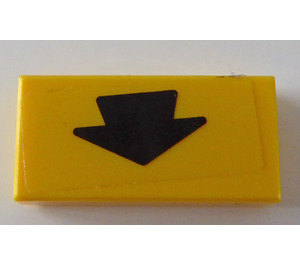 LEGO Tile 1 x 2 with Black Arrow Sticker with Groove (3069)