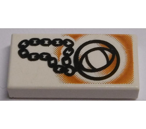 LEGO Tile 1 x 2 with Black Ball on Chain with Groove (3069 / 50246)