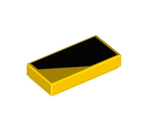 LEGO Tile 1 x 2 with Black Stripe (Right) with Groove (3069 / 25309)