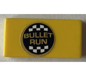 LEGO Tile 1 x 2 with 'Bullet Run' Sticker with Groove (3069)