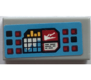 LEGO Tile 1 x 2 with Buttons, Bar Graph, Map and Crocodile Sticker with Groove (3069)