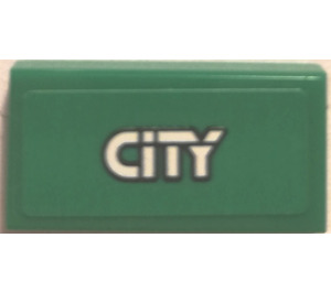 LEGO Tile 1 x 2 with City Sticker with Groove (3069)