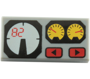 LEGO Fliese 1 x 2 mit Cockpit Dials mit Nut (3069 / 50290)