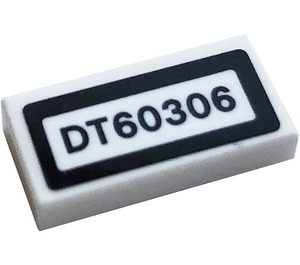 LEGO Tile 1 x 2 with 'DT60306' Sticker with Groove (3069)