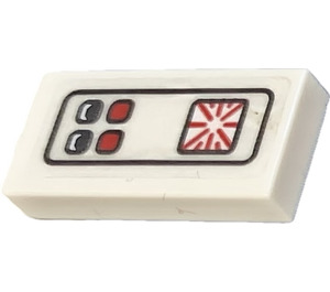 LEGO Tile 1 x 2 with Elevator Control Panel Sticker with Groove (3069)