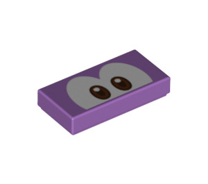 LEGO Tile 1 x 2 with Eyes with Brown with Groove (3069 / 68916)