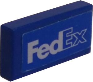 LEGO Tile 1 x 2 with FedEx Logo Sticker with Groove (3069)