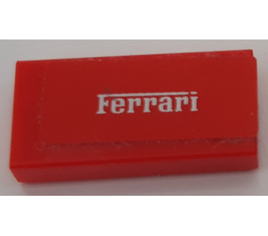 LEGO Tegel 1 x 2 met "Ferrari" Lettering Sticker met groef (3069)