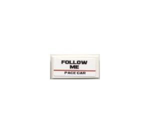 LEGO Tile 1 x 2 with 'FOLLOW ME PACE CAR' Sticker with Groove (3069)