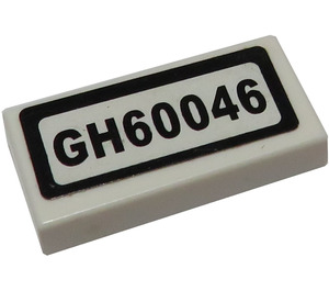 LEGO Tile 1 x 2 with GH60046 License Plate Sticker with Groove (3069)