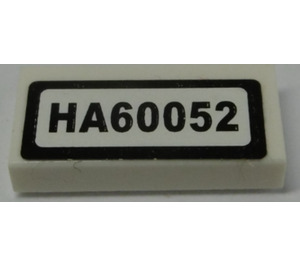 LEGO Tile 1 x 2 with 'HA60052' Sticker with Groove (3069)