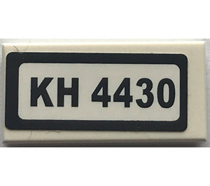 LEGO Tile 1 x 2 with "KH 4430" Sticker with Groove (3069)