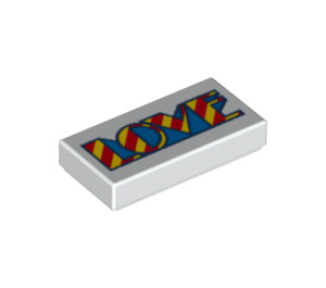 LEGO Tile 1 x 2 with "LOVE" with Groove (3069 / 29612)