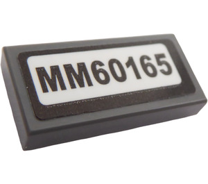 LEGO Fliese 1 x 2 mit "MM60165" Aufkleber mit Nut (3069)