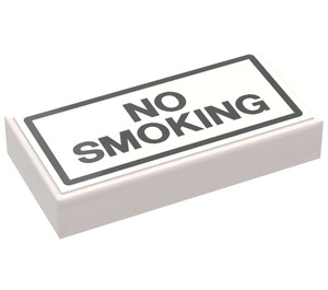 LEGO Tile 1 x 2 with 'NO SMOKING' Sticker with Groove (3069)