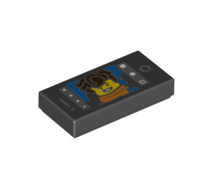 LEGO Tile 1 x 2 with Phone Screen with Groove (3069 / 34574)