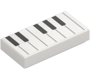 LEGO Tile 1 x 2 with Piano Keys with Groove (3069 / 67047)