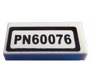 LEGO Tile 1 x 2 with 'PN60076' Sticker with Groove (3069)