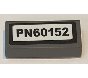 LEGO Tile 1 x 2 with 'PN60152' License Plate Sticker with Groove (3069)