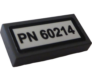LEGO Tile 1 x 2 with "PN60214" Sticker with Groove (3069)