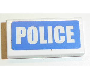 LEGO Tile 1 x 2 with Police Sticker with Groove (3069)