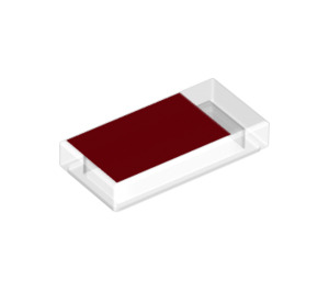 LEGO Tile 1 x 2 with Red Rectangle with Groove (3069 / 78286)