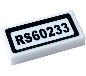 LEGO Tile 1 x 2 with RS60233 Sticker with Groove (3069)