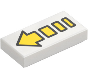 LEGO Tile 1 x 2 with Segmented Yellow Arrow with Groove (3069 / 34300)