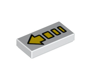 LEGO Fliese 1 x 2 mit Segmented Gelb Pfeil mit Nut (3069 / 34300)