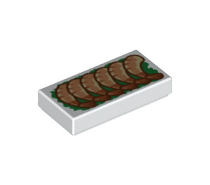 LEGO Tile 1 x 2 with Shrimp on Green with Groove (3069 / 49912)