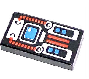 LEGO Tuile 1 x 2 avec Espacer Control Panneau avec Bleu Screen avec rainure (3069)