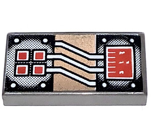 LEGO Fliese 1 x 2 mit Stachelrochen Control Panel mit Nut (3069 / 82968)