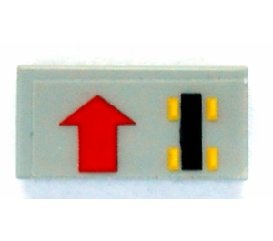 LEGO Tile 1 x 2 with Straight Arrow and Car Sticker with Groove (3069)