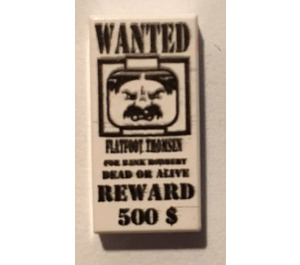 LEGO Tile 1 x 2 with Wanted Poster with Groove (3069)