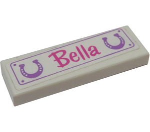 LEGO Tile 1 x 3 with Bella and Horseshoes Sticker (63864)