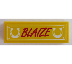 LEGO Tile 1 x 3 with 'BLAIZE' and horseshoes Sticker (63864)