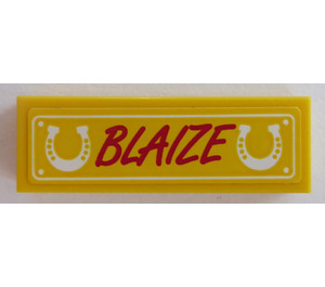 LEGO Tegel 1 x 3 met 'BLAIZE' en horseshoes Sticker (63864)