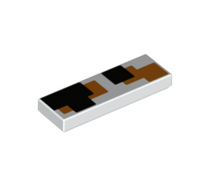 LEGO Fliese 1 x 3 mit Koi Fisch Schwarz / Orange Squares (63864 / 100432)