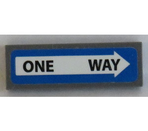 LEGO Tile 1 x 3 with 'ONE WAY' in White Arrow Sticker (63864)
