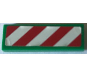 LEGO Tile 1 x 3 with Red/White Stripes left pattern Sticker (63864)