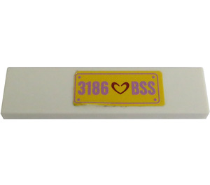 LEGO Tile 1 x 4 with '3186 BSS' License Plate Sticker (2431)