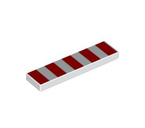 LEGO Tile 1 x 4 with 5 Red Stripes (2431)