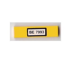 LEGO Tile 1 x 4 with 'BE 7993' Sticker (2431 / 91143)