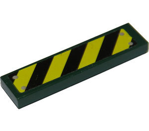 LEGO Tile 1 x 4 with black and yellow danger lines and four screws Sticker (2431)
