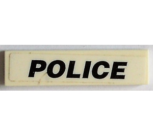 LEGO Tile 1 x 4 with black 'POLICE' on white background Sticker (2431)